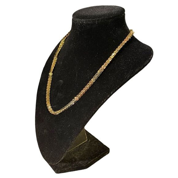 NWT Alfani Gold-Tone Square Link Collar Necklace, 17" + 2" Extender - Picture 3 of 5